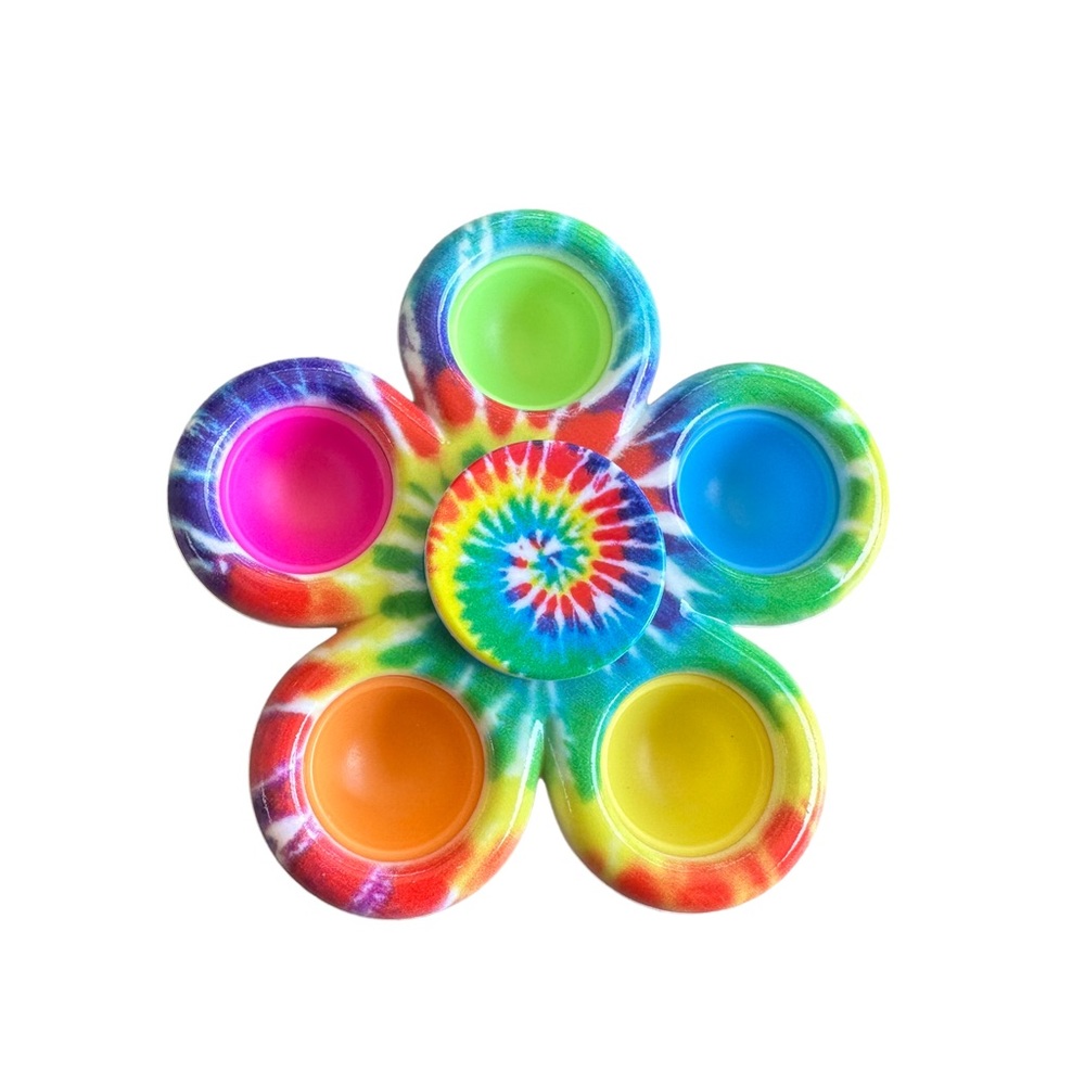 4/$20!!!   Retro Colorful Flower Push Pop Fidget Spinner